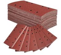 BIGP Feuilles Abrasives 93 x 230 mm 8 Trous - Lot de 50 - Multi-Grains (40/60/80/120/240) pour Ponceuse Vibrante - Ponçage Bois, Peinture, Métal (50 Pièces-Mixte Grains)
