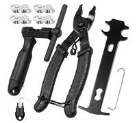 BIGP Kit d'Outils Réparation Chaîne Vélo, Pince à Chaîne Bicyclette, Démonte-Chaîne et Jauge d'usure, Maillon de Chaîne Rapide, Compatible 6 à 11 Vitesses pour VTT et Vélo de Route