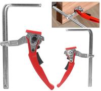 BIGP Lot de 2 Serre Joint Rapide pour Rail de Guidage, Pince de Table à Cliquet, Pince de Serrage à Dégagement Rapide avec Capacité de 160mm et Profondeur de Gorge de 60mm pour le Ponçage et la Coupe