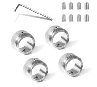 BIGP Lot de 4 adaptateurs de thermostat de radiateur RA/Rav/Ravl M30 × 1,5-304 en acier inoxydable - Design Snap-On de précision anti-fuite - Avec clé hexagonale (diamètre intérieur 22 mm)