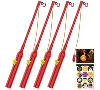Bigqin 4 Pièces Bâtons de Lanterne électrique LED 30cm de Longueur Lumière LED Jaune Chaud Bâton de Lanterne électrique pour Enfants Lanternes et Fêtes d'halloween, Rouge