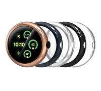 Bigqin 5 Pack Coque avec Protection D'écran Compatible pour Google Pixel Watch 3 41mm 2024, Coque de protection intégrale en TPU, ultra-mince, Transparent, noir, argent, or rose, vert