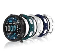 Bigqin 5 Pack Coque avec Verre Trempé Compatible pour Amazfit Active MAX 48mm, Coque Rigide en PC HD avec Protection d'écran, Résistant Aux Rayures, Transparent, Noir, Argent, Bleu, Vert