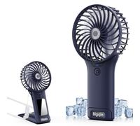 Bigqin Mini Ventilateur de Poche,2000mAh Ventilateur de Portatif, USB Rechargeable 4 Vitesses avec Miroir,Léger Ventilateur Puissant pour Bureau Extérieur Rafraîchissez-vous,Bleu