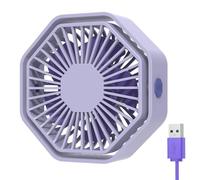 Bigqin Mini Ventilateur Puissant et Silencieux Portable - 3 Vitesses, Rotation 360°, Alimenté par USB - Pour La Chambre, Bureau, Domair - Violet