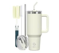 BIGRD Gourde Isotherme 1.2L (1180ml) Acier Inoxydable 304 avec Paille - Double Isolation Vide, 100% Étanche, Sans BPA - Pour Sport,Bureau, Voyage, Voiture,Blanchâtre