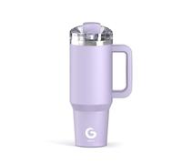 BIGRD Gourde Mug Isotherme avec Paille et Bouchon Anti-gouttes 1.2L,Tasse Isotherme pour Café étanche en acier inox,Gobelet Sans BPA,Violet