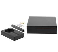 BigSmoke Boite Humidificateur Cigare - Cave à Cigares Boîte de Rangement en Bois de Cèdre Espagnol, Cendrier, Coupe Cigare, Humidificateur et Hygromètre - Caisson Hermétique - 30 Cigares - Noir