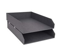 Bigso Box of Sweden 789245601N Set de 2 Corbeilles à Courier Empilable Panneau de Fibre Gris Foncé 31 x 23 x 6 cm