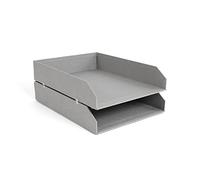 Bigso Box of Sweden 789254101N Set de 2 Corbeilles à Courier Empilable Panneau de Fibre Gris 31 x 23 x 6 cm
