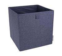 Bigso Box of Sweden boîte Cube pour l’étagère ou l’Armoire - Grande boîte de Rangement pour vêtements, Jouets, Fournitures de Bureau, etc. - boîte Pliable en Polyester et Carton - Bleu (Bleu)