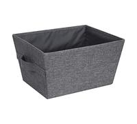 Bigso Box of Sweden - boîte de rangement en forme de trapèze (petit) - caisse de rangement pliable avec poignées pour couvertures vêtements, jouets, etc. - petite boîte en polyester et carton - gris