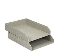 BIGSO Box of Sweden Hakan Lot de 2 Corbeilles à Courrier pour Le Bureau - Compartiments de Rangement Empilables pour Lettres, Documents, etc. - Beige