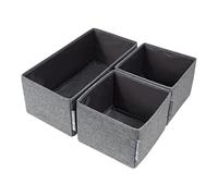 Bigso Box of Sweden lot de 3 boîtes de rangement - organiseur tiroir avec deux petites boîtes et une grande boîte - idéal comme rangement vêtements à insérer dans la commode - gris