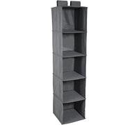 Bigso Box of Sweden Organiseur d’armoire à grands compartiments pour tringle à linge - Organisateur à suspendre pour placard avec fermeture velcro - étagère en polyester et carton - beige