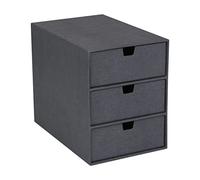 Bigso Box of Sweden rangement de tiroir pour documents et fournitures de bureau - organiseur bureau avec 3 compartiments - module de rangement bureau en panneaux de fibres et papier - noir