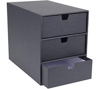 Bigso Box of Sweden rangement de tiroir pour documents et fournitures de bureau - organiseur bureau avec 3 compartiments - module de rangement bureau en panneaux de fibres et papier - gris foncé