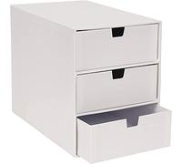 Bigso Box of Sweden rangement de tiroir pour documents et fournitures de bureau - organiseur bureau avec 3 compartiments - module de rangement bureau en panneaux de fibres et papier - blanc