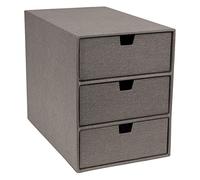 Bigso Box of Sweden Rangement de Tiroir pour Documents et Fournitures - Organiseur Bureau Avec 3 Compartiments - Module en Panneaux de Fibres et Papier - Gris