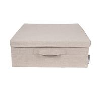 Bigso Box of Sweden rangement sous lit - boîte de rangement pliable avec poignées pour couvertures, vêtements, coussins, jouets, etc. - boîte avec couvercle en polyester et carton - beige