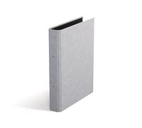 Bigso Box of Sweden RINGO Classeur à 2 anneaux - Classeur fin en panneau de fibres et papier aspect lin - Classeur à anneaux pour documents, pochettes transparentes ou intercalaires - Gris clair
