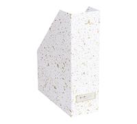 Bigso Box of Sweden trieur pour journaux avec étiquette de marquage - organiseur pratique en panneau de fibres et papier - porte-journaux pour dossiers, documents ou journaux - doré moucheté