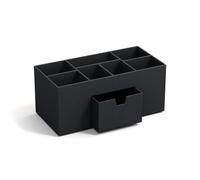 Bigso Box of Sweden VENDELA Organiseur de bureau avec 7 compartiments et tiroir - Boîte de rangement en panneau de fibres et papier - Set de bureau pour fournitures de bureau - Gris foncé