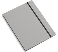 BIGSO PAULINA Porte-Documents A4 Avec Élastique - Porte-Documents pour Documents, Fichiers, Documents, etc. - Porte-Documents en Panneau de Fibres et Papier - Gris