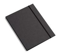 BIGSO PAULINA Porte-Documents A4 Avec Élastique - Porte-Documents pour Documents, Fichiers, Documents, etc. - Porte-Documents en Panneau de Fibres et Papier - Noir