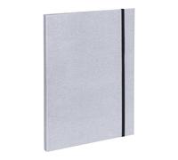 BIGSO PAULINA Porte-Documents A4 Avec Élastique - Porte-Documents pour Documents, Fichiers, Documents, etc. - Porte-Documents en Panneau de Fibres et Papier - Gris Clair