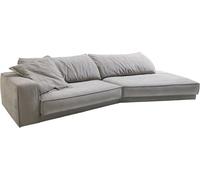 Bigsofa Snoosh Tissu structuré Gris Soft 400x150 cm avec méridienne à Droite