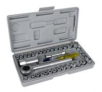 BIGSTREN 19168 Mallette à outils, jeu de clés à douille, 40 pièces, avec coffret