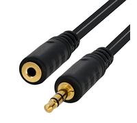 BIGtec 1,5m cable jack 3.5 male femelle prise adaptateur 3.5 rallonge Audio AUX Fiche Stereo-Jack câble de rallonge Câble de Extension Couleur Noire