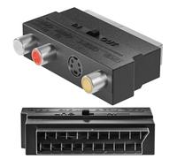 BIGtec Adaptateur péritel 3 x RCA AV Audio Vidéo In/Out S-VHS S-Video Mini DIN 4 Convertisseur