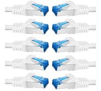 BIGtec Câble Ethernet 0,25m - 10 pièces - RJ45 Super Speed CAT 7 LAN Réseau Internet Compatible CAT7 Blanc Compatible Playstation xBox PS5 PS4 Routeur Switch Modem Décodeur TV Box Console de Jeux PC