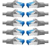 BIGtec Câble Ethernet 0,25m - 10 pièces - RJ45 Super Speed CAT 7 LAN Réseau Internet Compatible CAT7 Gris Compatible Playstation xBox PS5 PS4 Routeur Switch Modem Décodeur TV Box Console de Jeux PC