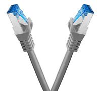 BIGtec Câble Ethernet 0,25m - 2 pièces - RJ45 Super Speed CAT 7 LAN Réseau Internet Compatible CAT7 Gris Compatible Playstation xBox PS5 PS4 Routeur Switch Modem Décodeur TV Box Console de Jeux PC