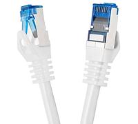 BIGtec cable ethernet 0,50m CAT 7 cable rj45 50 centimètre LAN câble internet gigabit CAT7 Câble réseau blanc