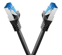 BIGtec cable ethernet 2 pièces - 0,25m CAT 7 cable rj45 25 centimètre LAN câble internet gigabit CAT7 Câble réseau noir