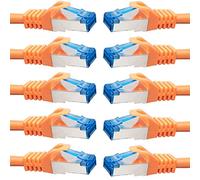 BIGtec Câble Ethernet 2m - 10 pièces - RJ45 Super Speed CAT 7 LAN Réseau Internet Compatible CAT7 Orange Compatible Playstation xBox PS5 PS4 Routeur Switch Modem Décodeur TV Box Console de Jeux PC