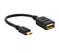 BIGtec HighOTG Cable Data Cable USB Micro-B - USB-A Bu OTG 11cm Or/OTG Adaptateur Téléphone portab gerade Noir