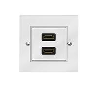 BIGtec Prise HDMI - Prise murale - 2 prises - Prise encastrée - Boîte de montage - Boîte de jonction - Prise encastrée - 2 prises A - 2 prises A - HDMI haute vitesse avec Ethernet 3D Full HD HDTV 4K