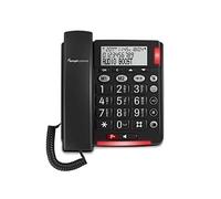 BigTel BT48 Plus Téléphone filaire senior Noir - Son amplifié jusqu'à +40 dB, grosses touches ergonomiques, grand écran lisible, sonnerie extra forte