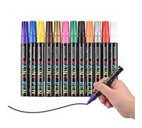BIGTHUMB Pennarelli per pittura a 12 colori set di pennarelli per pittura a base di olio impermeabile ad asciugatura rapida per pittura su rocce Vetro Plastica Ceramica Legno Metallo Fai da te Scrivi