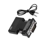 BIGULA Adaptateur HDTV vers VGA - Convertisseurs de sortie d'ordinateur - Dongle pour ordinateur portable, PC, moniteurs, projecteurs, câble HDTV 3,5 mm vers VGA pour ordinateur portable