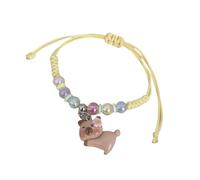 BIGULA Bracelet coloré en corde macaron pour enfants avec de jolis capybaras de dessin animé et une sangle souple réglable pour les cadeaux, Approx.6x9cm/2.36x3.54inches, Plastique