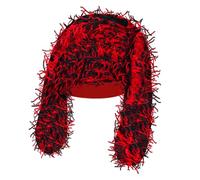 BIGULA Chapeaux en tricot pour femme, chapeau hip-hop, accessoires de costume uniques, casquettes tête de mort pour homme et femme, Noir et rouge sur bla, Taille unique