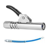 BIGULA Coupleur de graisse 10 000 PSI NPT I/8 sans fuite Outil de graisse robuste à poignée unique en acier inoxydable Buse d'injecteur d'huile de verrouillage haute pression Buse d'huile pneumatique
