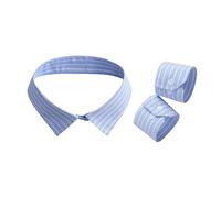 BIGULA Élégant collier ras du cou et manches à volants détachables pour cosplay, fêtes costumées ou décontractées pour femme, Rayé bleu., taille unique