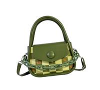 BIGULA Élégant sac à bandoulière pour femme avec sangle en chaîne en cuir PU pour un usage quotidien et un événement social, Vert, 13*19cm